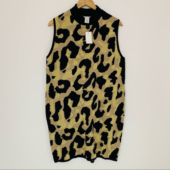Planet Gold Sweater Tunic Animal Print Sleeveless - Picture 2 of 7